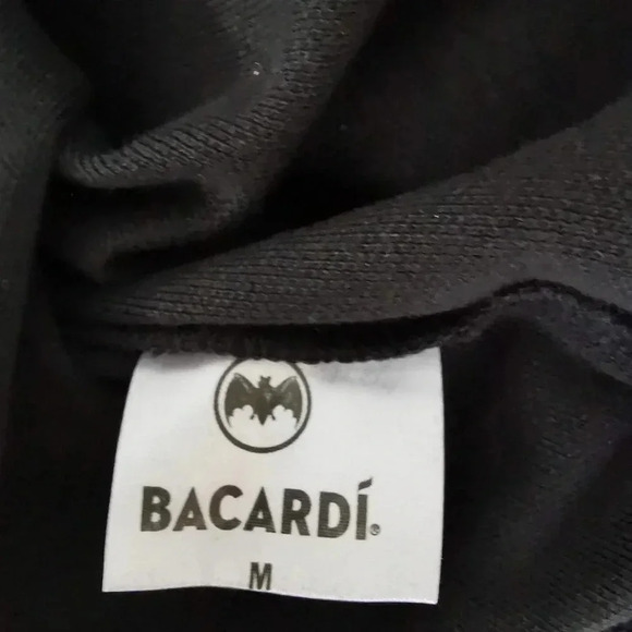 Bacardi Rum Mens Polo Shirt Black Size M Rum Bartender Cotton New Tags - Picture 5 of 7